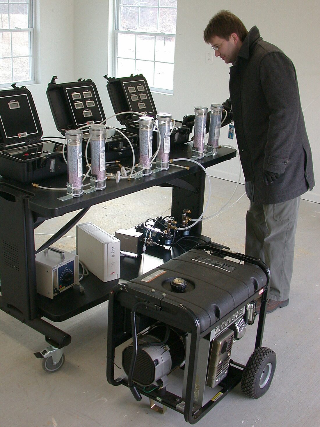 Several portable gasoline generators